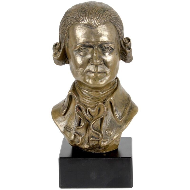foto del prodotto wolfgang amadeus mozart busto in marmo, statuetta di un personaggio famoso, decorazione per ufficio, scuola e hotel di art dog