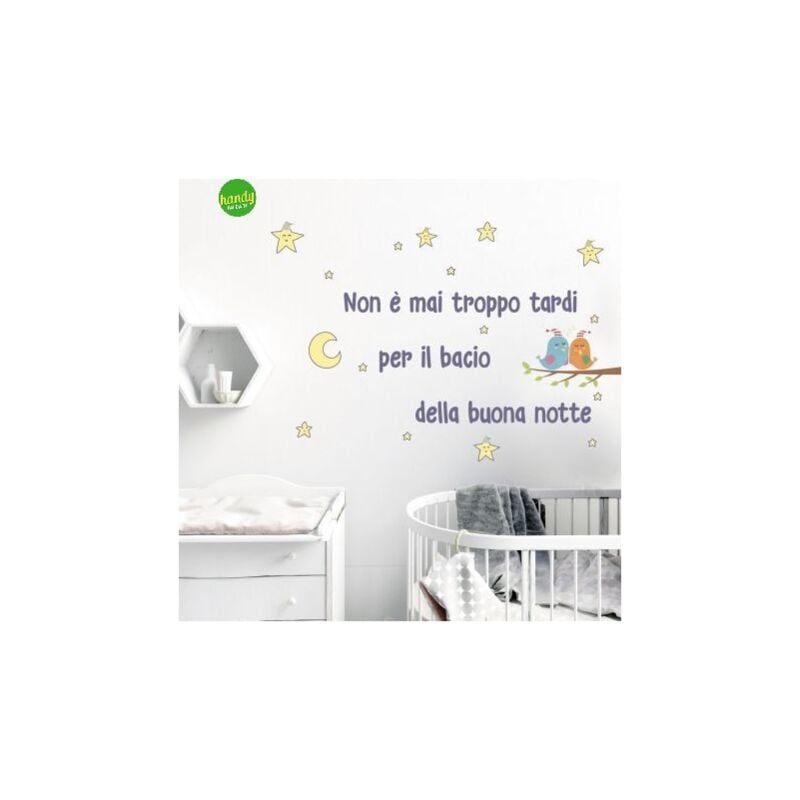 foto del prodotto sticker bacio buonanotte crearreda adesivo murale frasi famose natura geometrie fantasie 31x31 cm