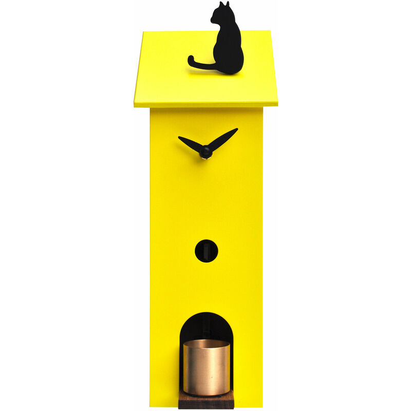 foto del prodotto giordanoshop orologio da parete 13x37x11cm pirondini italia solitario giallo zolfo