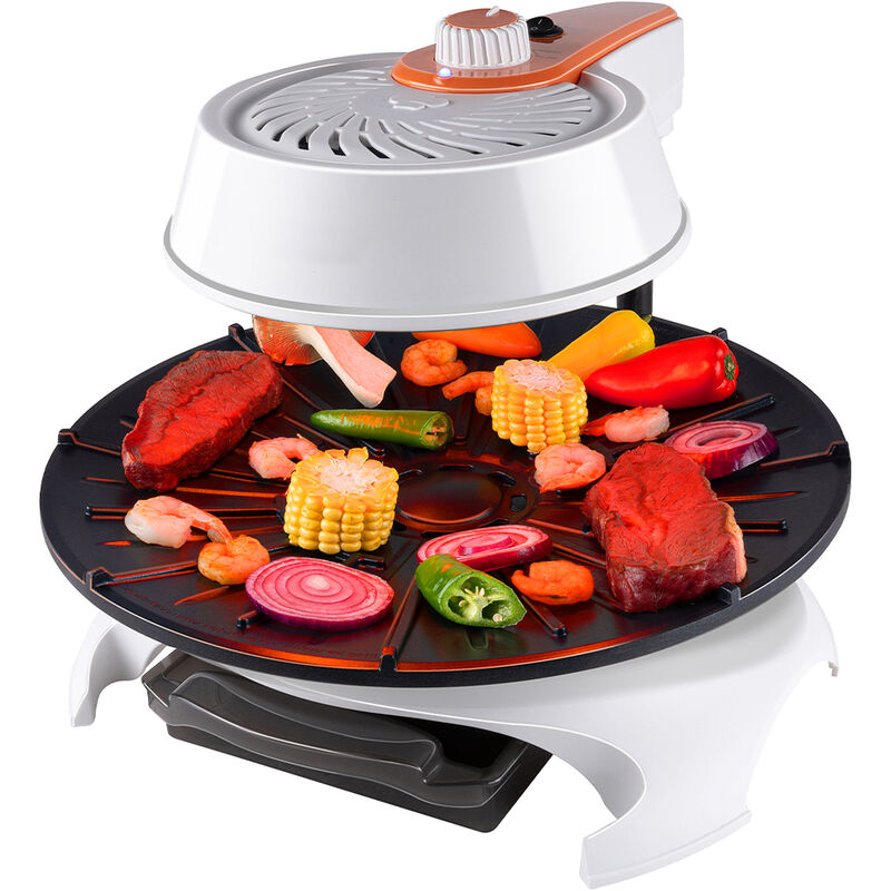 foto del prodotto bakaji barbecue elettrico korean style 1500w griglia testa ruotante e cottura omogenea