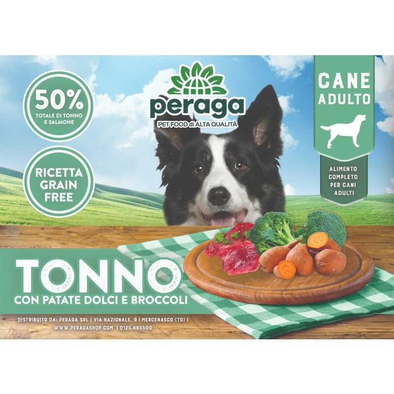 foto del prodotto crocchette peraga grain free per cane adulto 2kg tonno cibo per cani