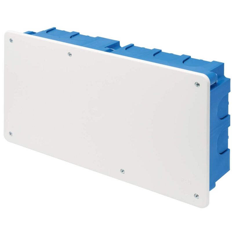 foto del prodotto scatola di derivazione da incasso con coperchio bianco, 300x150x75mm, per pareti leggere, in tecnopolimero, blu, serie 340 elettrocanali ec340107
