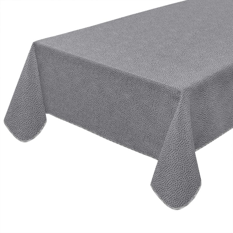 foto del prodotto tovaglia antimacchia maculata bordata cotone plastificato copritavolo casa cucina grigio 120x160 cm