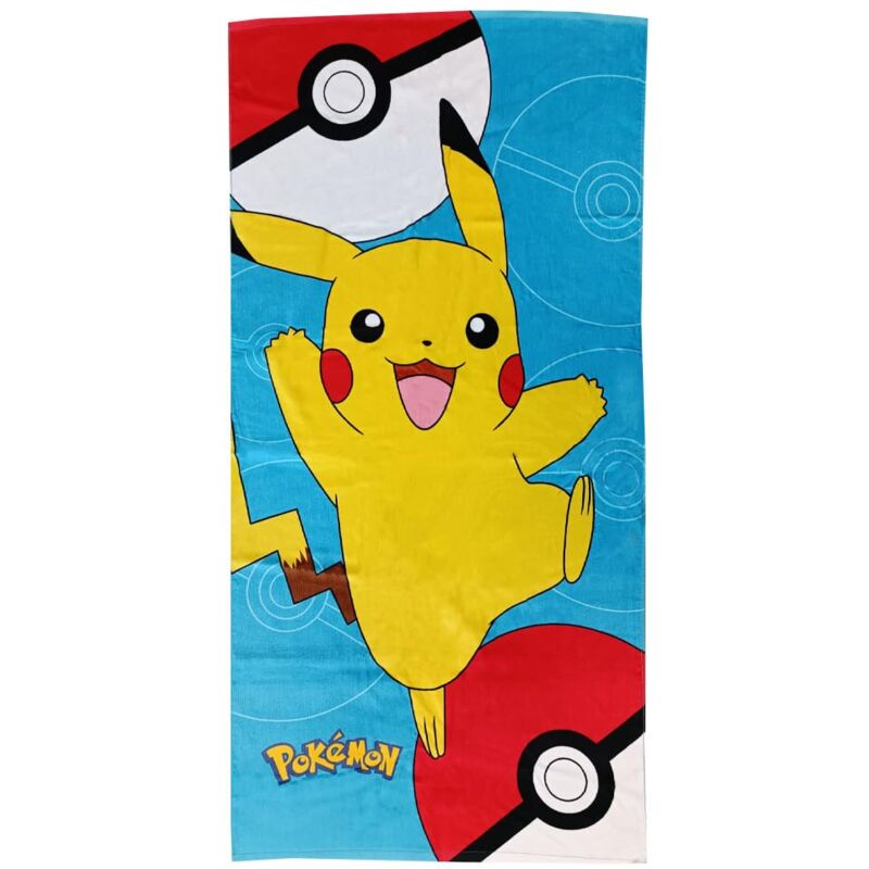 foto del prodotto pokemon, telo mare bambino, 70x140 cm, asciugamano da spiaggia o piscina, pokemon, 100 morbido cotone, leggero e pratico hermet
