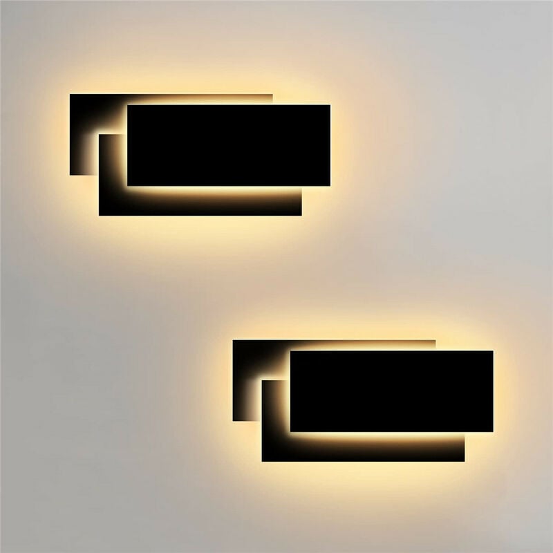 foto del prodotto axhup nero applique da parete interni led, 24w moderna applique da parete ip44 illuminazione decorazione per soggiorno camera da letto sala da