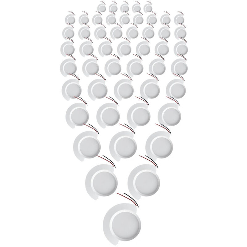 foto del prodotto leclubled led spot integrato 55mm bianco 3w dc12v equivalente 25w giorno bianco 6000k lot de 50