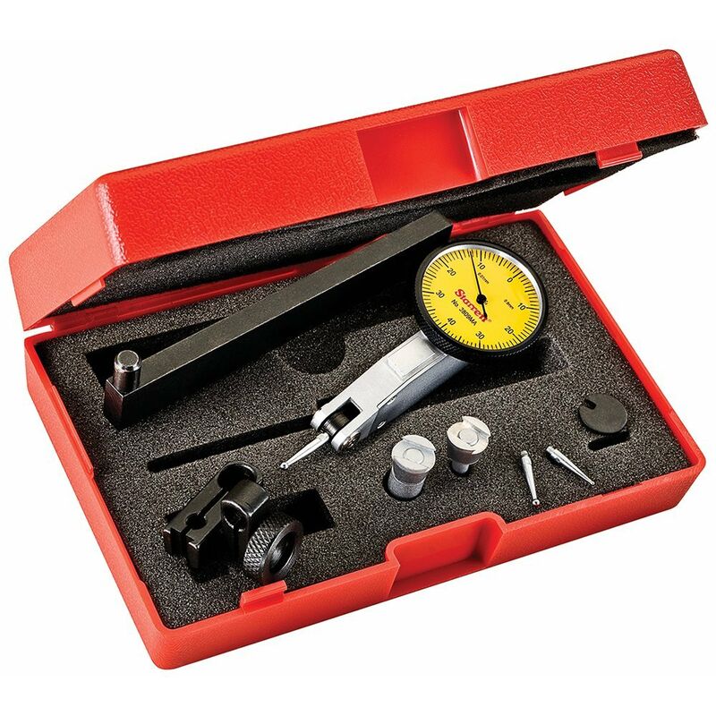 immagine 0 del prodotto starrett 3809mac comparatore con braccio tastatore, quadrante giallo, 32 mm drm, range 0,8 mm, grado 0,01 mm, pi 4 accessori e 2 dispositivi di