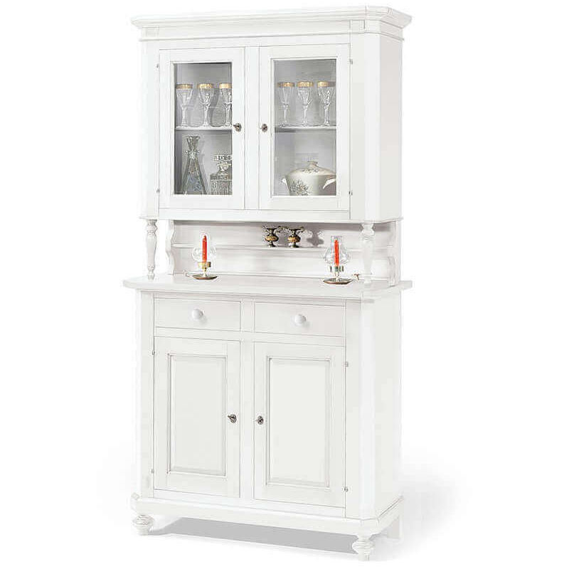 foto del prodotto milani home chelsey credenza con vetrina in legno massello