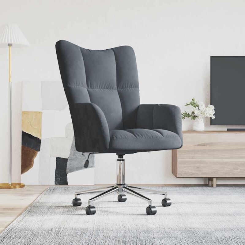 foto del prodotto prolenta premium furniture limited sedia relax grigio scuro in velluto