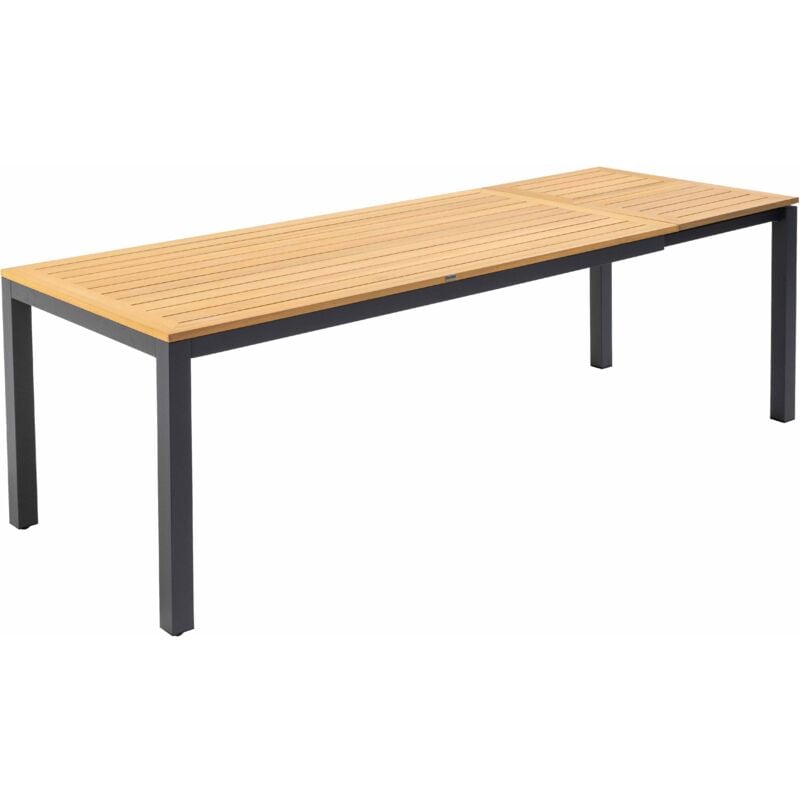 foto del prodotto oviala tavolo da giardino rettangolare allungabile 180 240 cm legno e nero