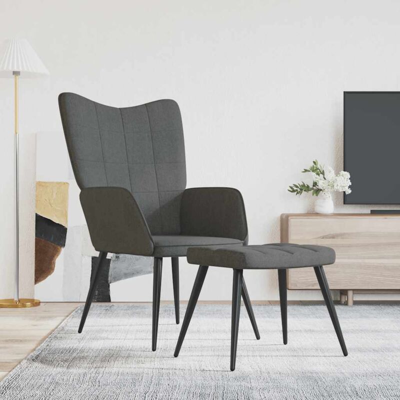 foto del prodotto prolenta premium furniture limited sedia relax con sgabello grigio scuro in
