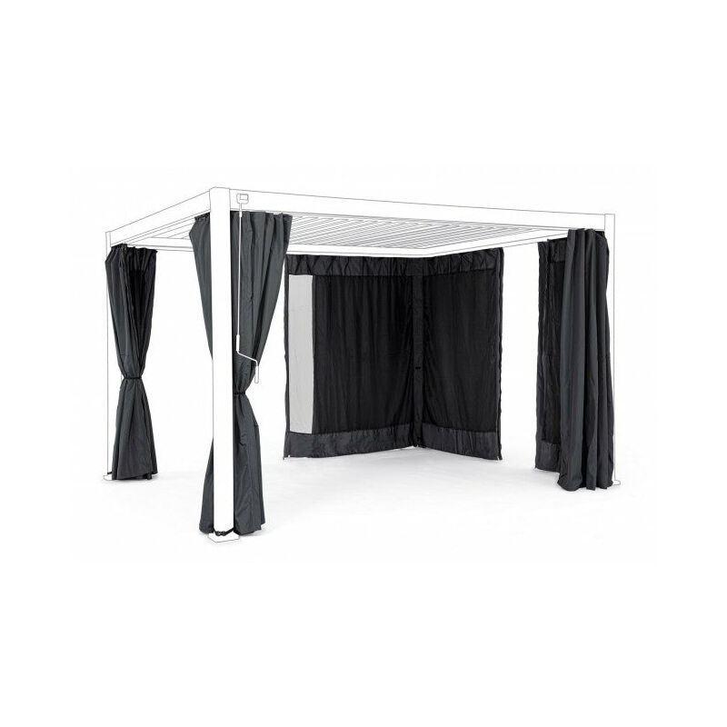 foto del prodotto giordanoshop set 4 teli laterali con zanzariera per pergola 3x4 antracite