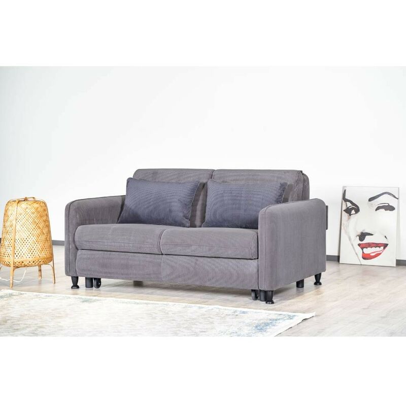 immagine 0 del prodotto divano con letto estraibile e contenitore colore grigio ravit