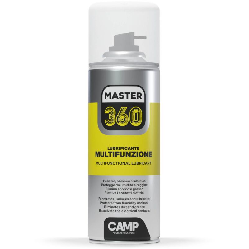 foto del prodotto camp master 360 multifunzione lubrificante antiruggine spray, sbloccante spray contatti elettrici idrorepellente e anticorrosione elimina