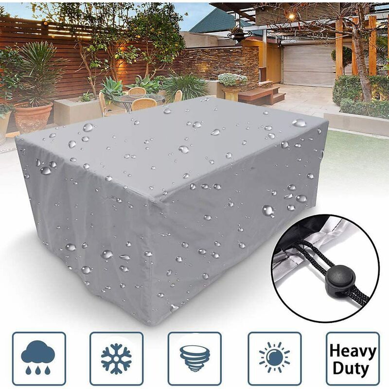 foto del prodotto copertura per mobili da giardino 200x200x85 cm, copertura protettiva per mobili, copertura impermeabile per mobili da esterno, copertura antipolvere