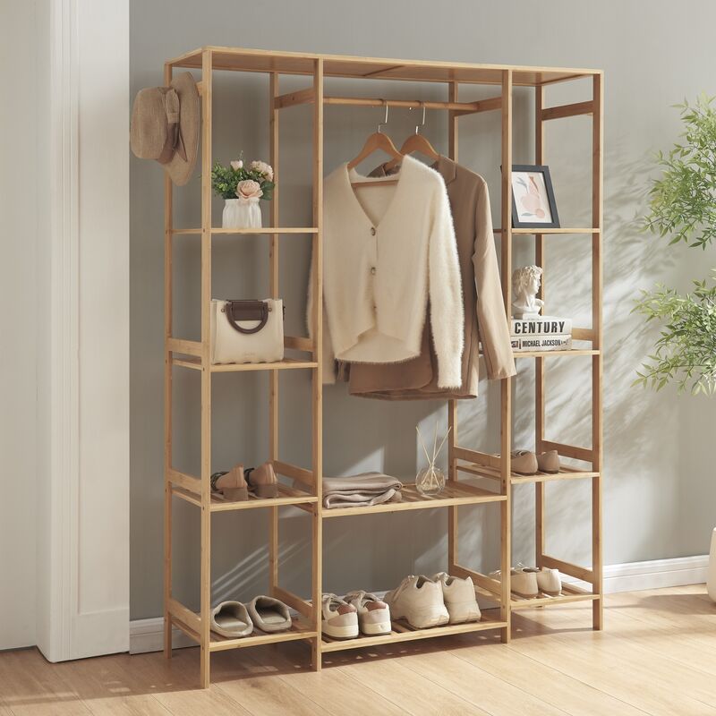 foto del prodotto  en.casa stand appendiabiti ilomantsi in bamb 165 x 122 x 35 cm