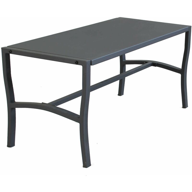 foto del prodotto tavolino basso rettangolare in acciaio da esterno per salotto 92x45xh45 cm living black