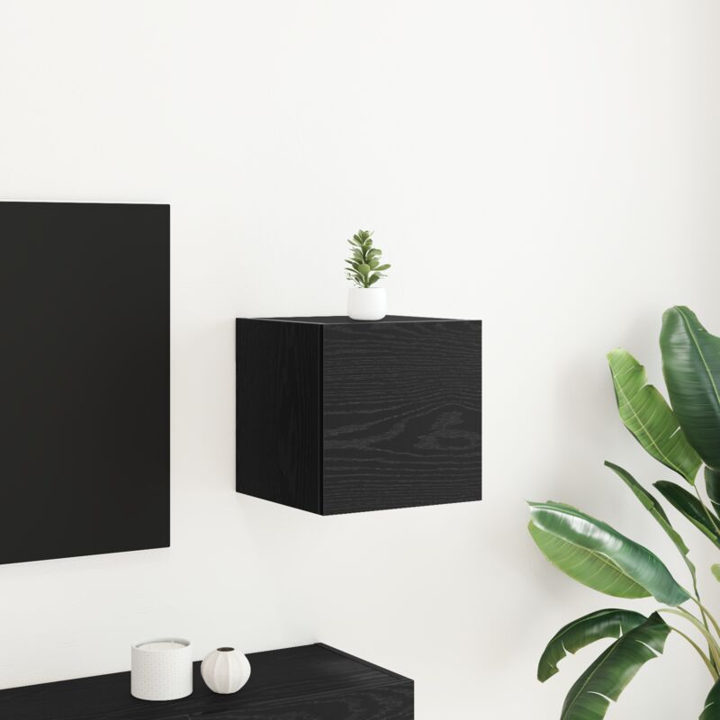 foto del prodotto vidaxl mobile tv da muro in nero rovere 30,5x30x30 cm
