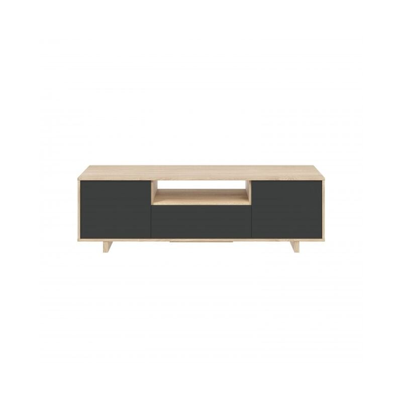 foto del prodotto mobile porta tv 150x41x46 cm rovere e grigio antracite con tre ante e un ripiano centrale venezia