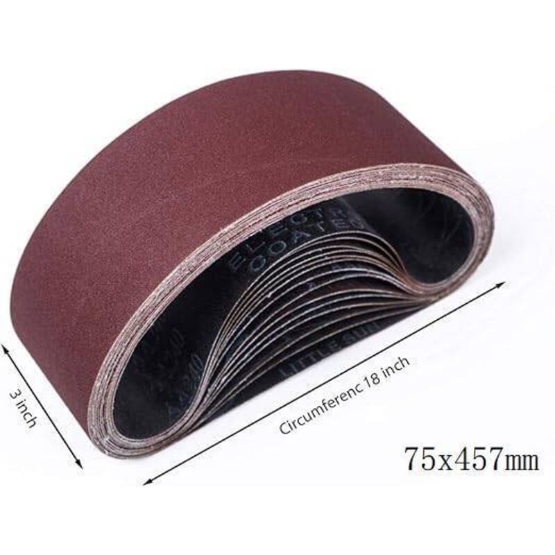 foto del prodotto nastro abrasivo 75 x 457 mm, nastri abrasivi misti 3 grane 80 120 150 240 400 per levigatrici a nastro 15 pezzi nastro abrasivo per levigatrice