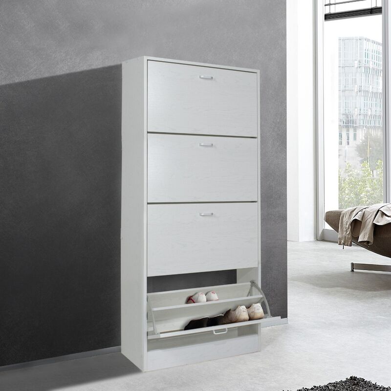 foto del prodotto scarpiera 4 ribalte cm 63x24 h. 150 rovere sbiancato