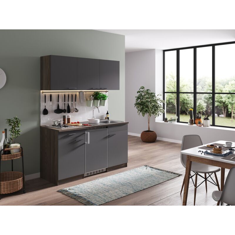 foto del prodotto cucina cucinino cucina singola rovere york grigio oliver 150 cm respecta