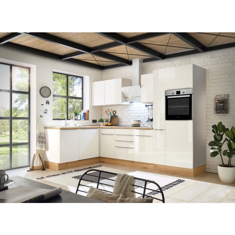 foto del prodotto cucina angolo cottura cucina ad angolo marleen premium 310 cm bianco artigianale rovere respecta