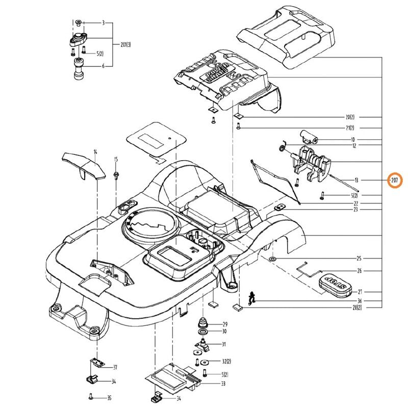 immagine 0 del prodotto cofano principale originale worx robot rasaerba wr155e