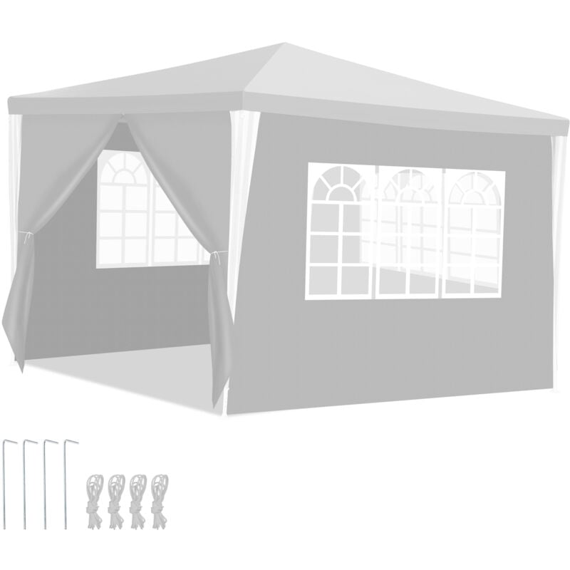 foto del prodotto tenda o pergolato tenda per ricevimenti con pannelli laterali rimovibili grande bianco 3x3m swanew