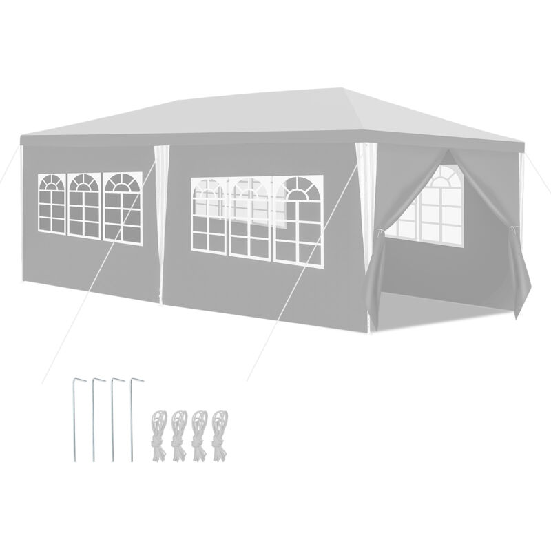 foto del prodotto tenda o pergolato tenda per ricevimenti con pannelli laterali rimovibili grande bianco 3x6m swanew