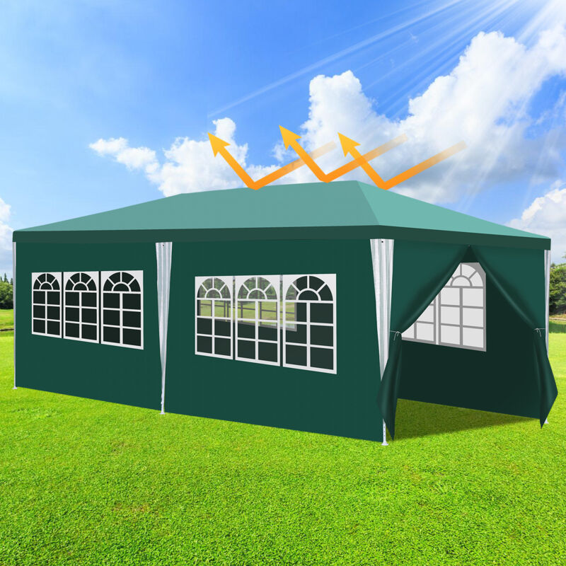foto del prodotto vingo tenda o pergolato tenda per ricevimenti con pannelli laterali rimovibili grande blu 3x6m