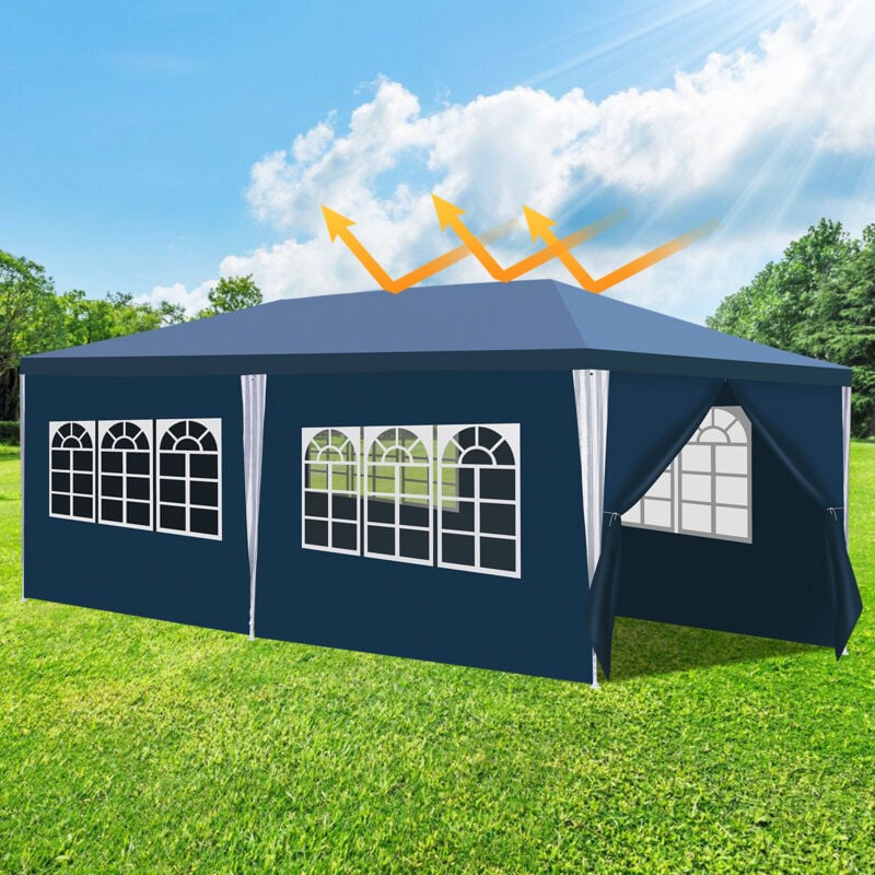 foto del prodotto tenda o pergolato tenda per ricevimenti con pannelli laterali rimovibili grande verde 3x6m vingo