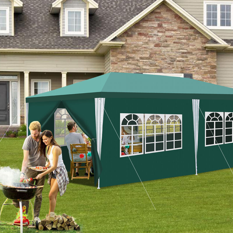 foto del prodotto tenda o pergolato tenda per ricevimenti con pannelli laterali rimovibili grande blu 3x6m jopassy
