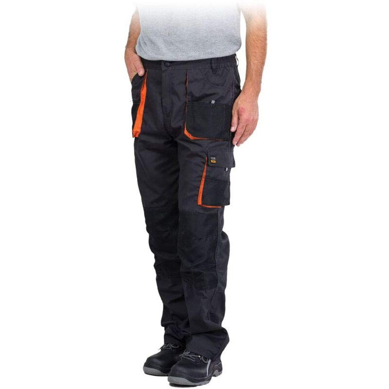 foto del prodotto foreco t sbp62 pantaloni da lavoro per uomo, protettivi, antitaglio, cargo, 80 poliestere 20 cotone, acciaio nero arancione, taglia 62 reis