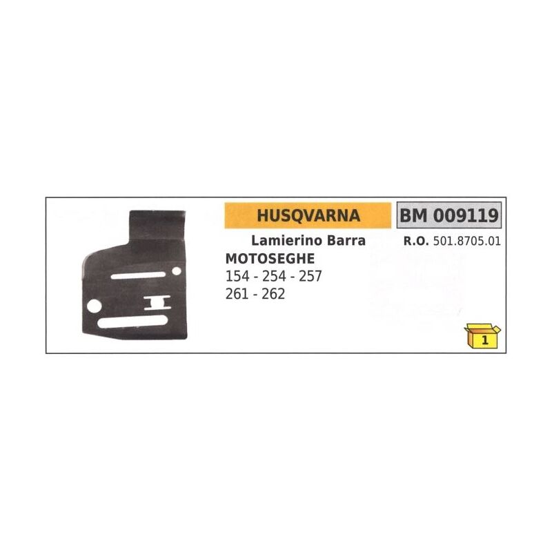 foto del prodotto husqvarna lamierino barra lato catena per motosega 154 254 257 261 262 009119