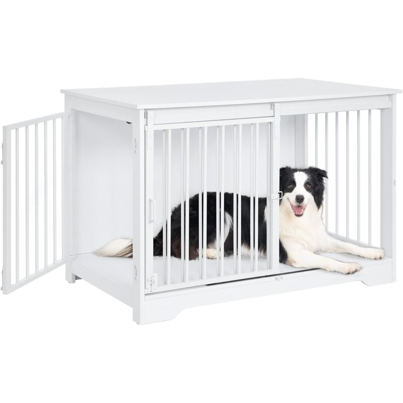 foto del prodotto gabbia per cani, tavolo supplemento, nicchia moderna per cani