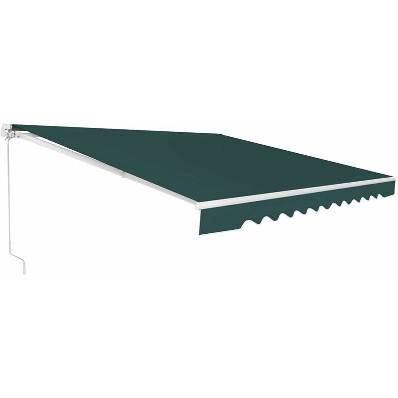 foto del prodotto tenda da sole retrattile, tenda parasole per balcone e finestra, tenda impermeabile e resistente con manovella, 300 x 250 cm verde goplus