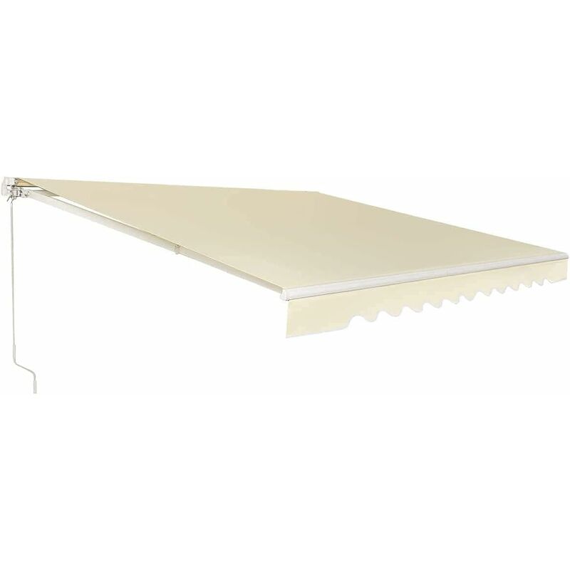 foto del prodotto tenda da sole retrattile, tenda parasole per balcone e finestra, tenda impermeabile e resistente con manovella, 300 x 250 cm beige goplus