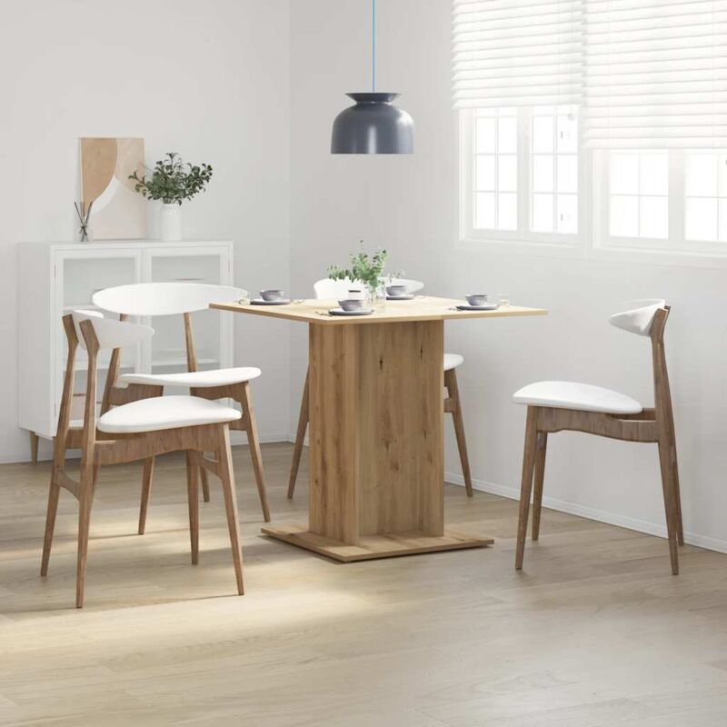 foto del prodotto vidaxl tavolo pranzo rovere artigianale 80x80x75 cm legno multistrato