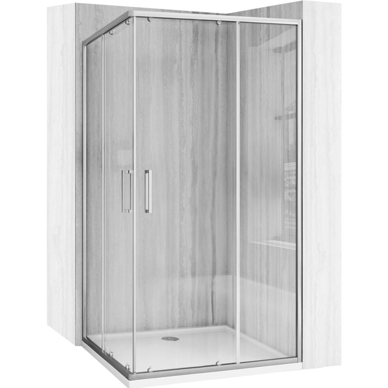 foto del prodotto cabina doccia rea city 80x100 brush nickel piatto doccia savoy white