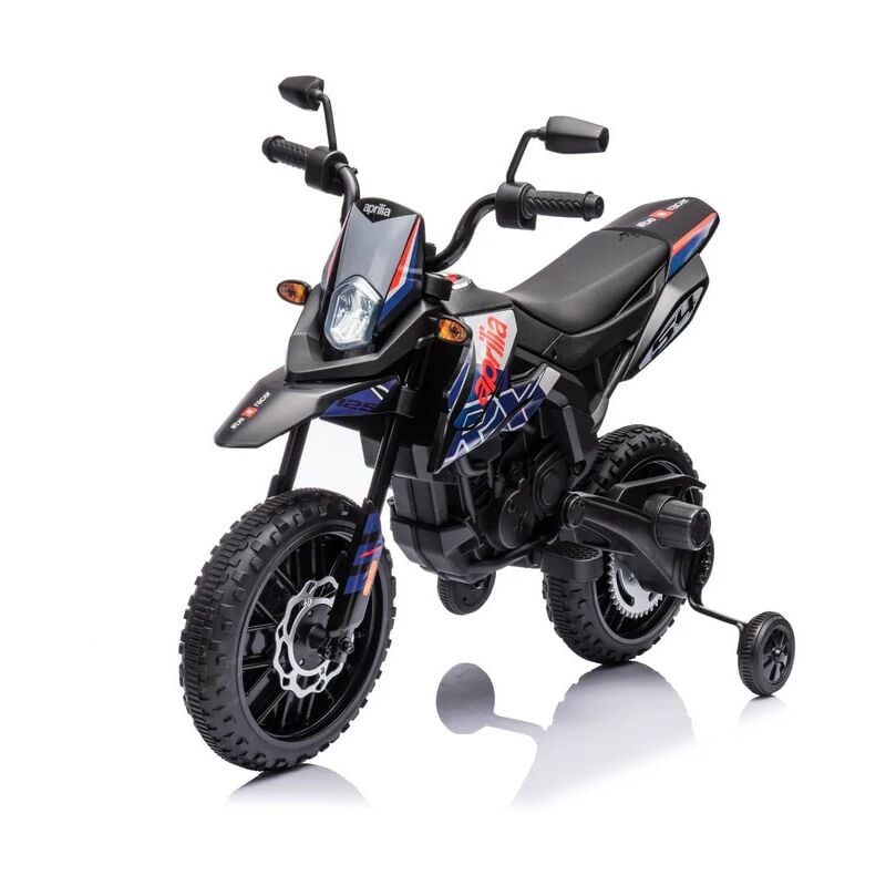 foto del prodotto moto elettrica per bambini aprilia racing rx125 12v ruote in eva blu