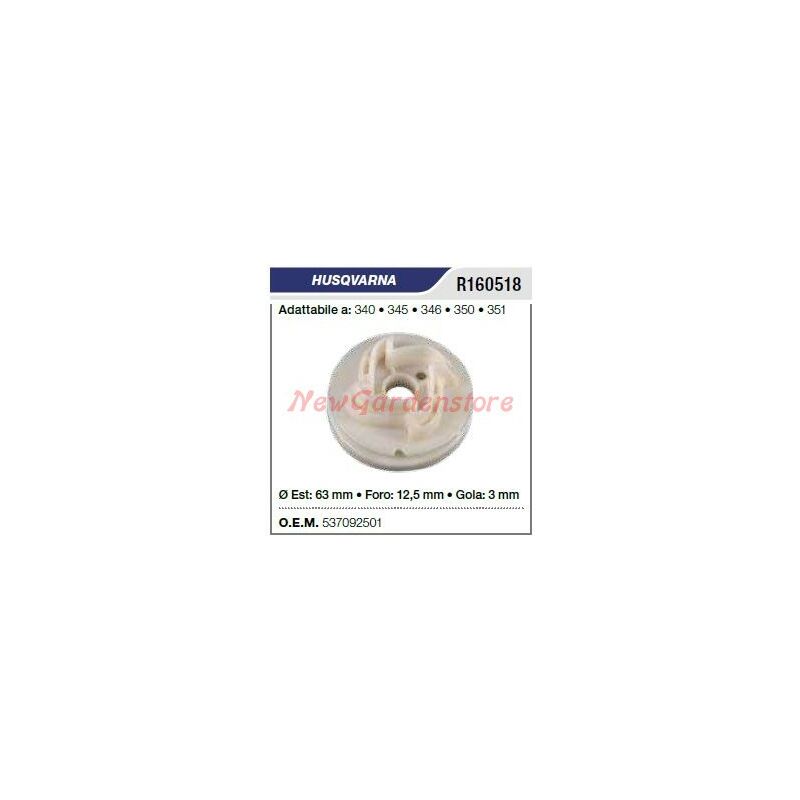 foto del prodotto puleggia avviamento husqvarna motosega 340 345 346 350 351 r160518 537092501