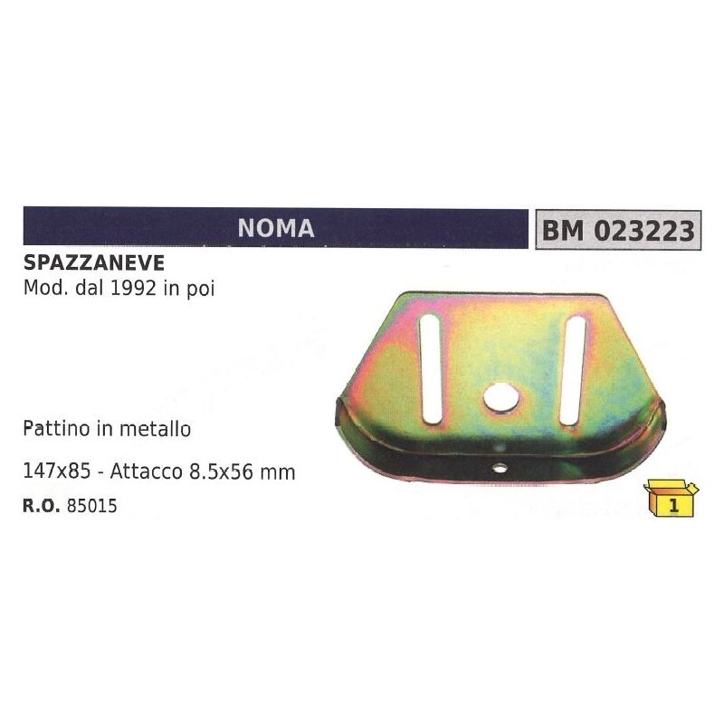 foto del prodotto husqvarna pattino in metallo 147x85mm attacco 8,5x56mm spazzaneve noma toro 38079 38087