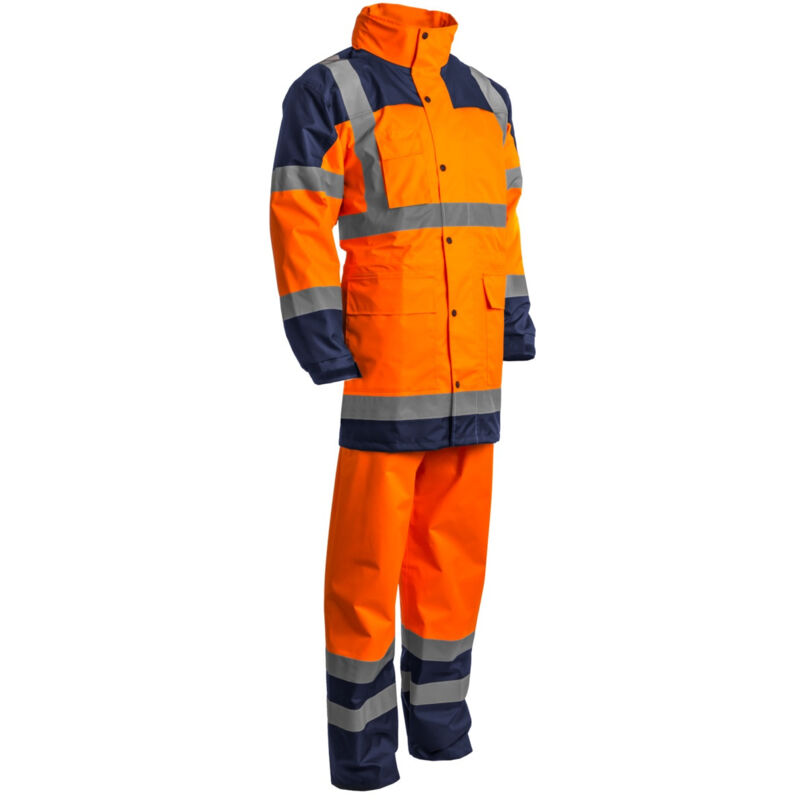 foto del prodotto euro protection coverguard hydra tuta antipioggia arancione navy hv taglia xl