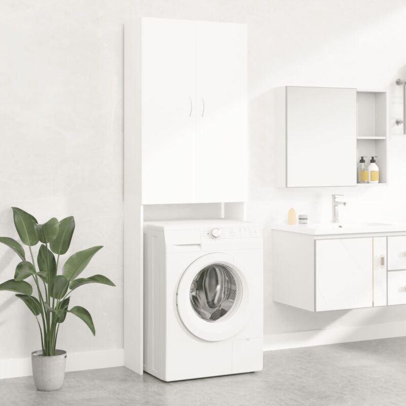 foto del prodotto furniture limited mobile per lavatrice bianco 64x25,5x190 cm