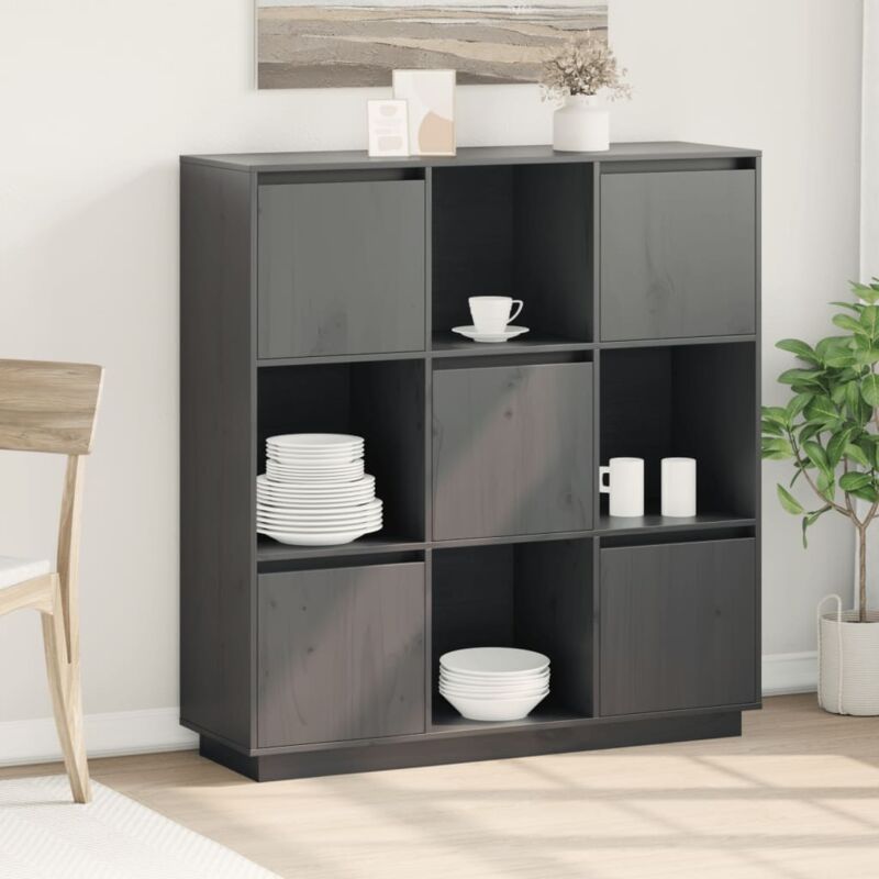 foto del prodotto furniture limited credenza grigia 110,5x35x117 cm in legno