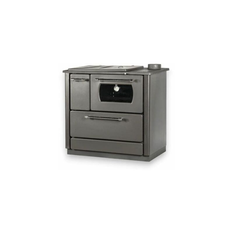 foto del prodotto brico dea cucina stufa a legna k line popular nera 9 kw 93x58xh90 cm 38882 