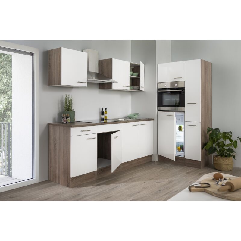 foto del prodotto cucina blocco cucina blocco cucina cucina componibile rovere york bianco oliver 300 cm respecta