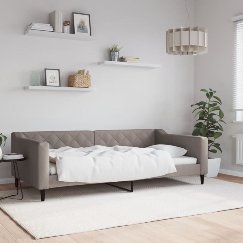 foto del prodotto furniture limited letto da giorno tortora 100x200 cm in tessuto