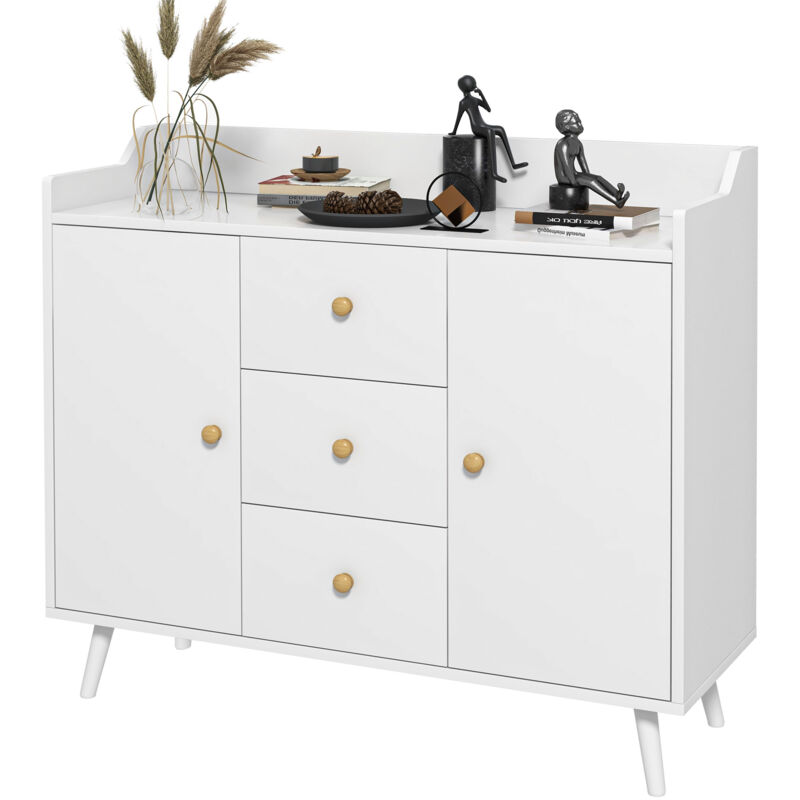 immagine 0 del prodotto mobile cucina moderno con 3 cassetti e 2 armadietti a 2 livelli bianco homcom